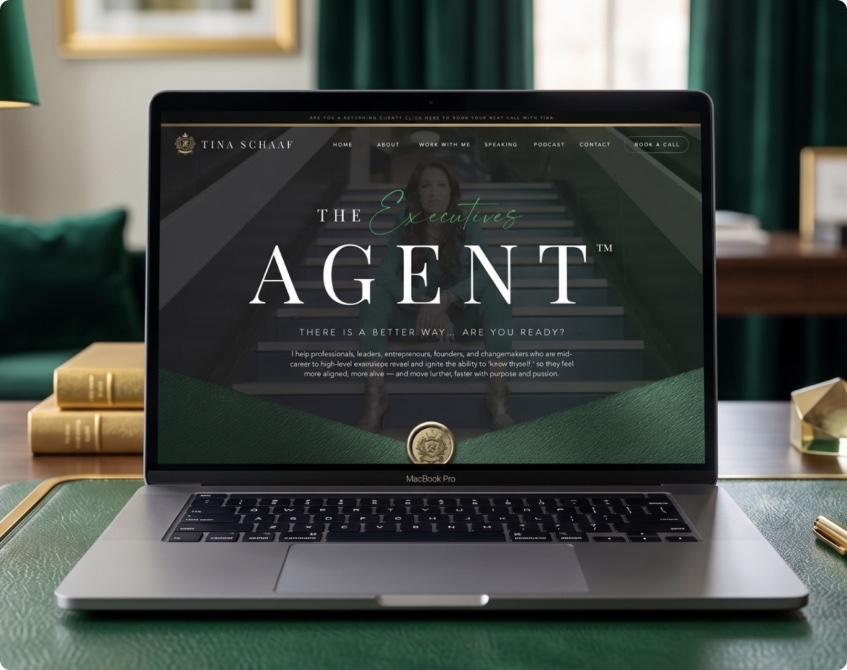 Tina Schaaf website on a laptop